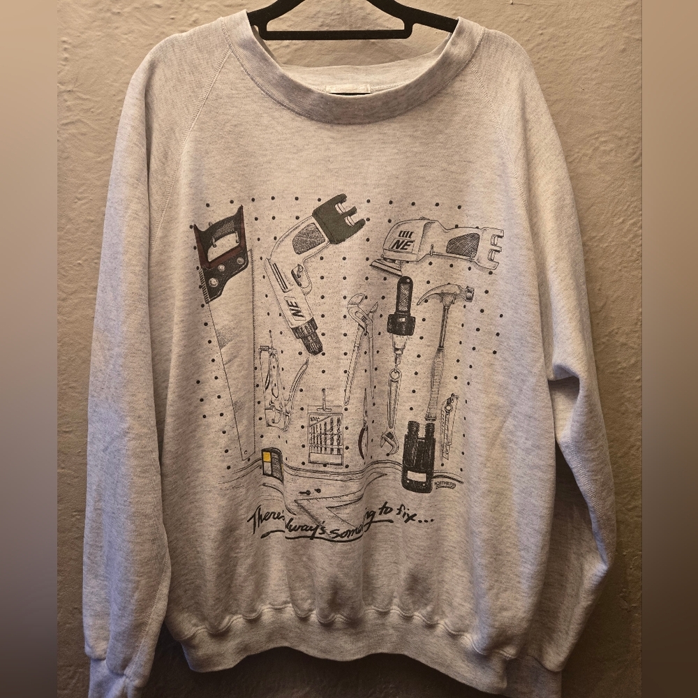 Vintage Northern Elements Tool Graphic Sweatshirt Grandpa Core Workwear Crewneck